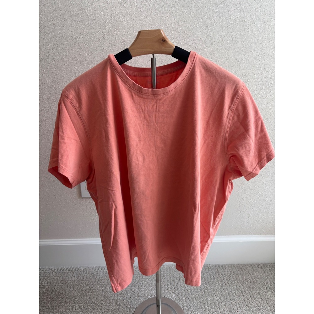 LL Bean T-Shirt Womens XL Coral Pink Short Sleeve‎ Cotton Basic Crew Neck Tee